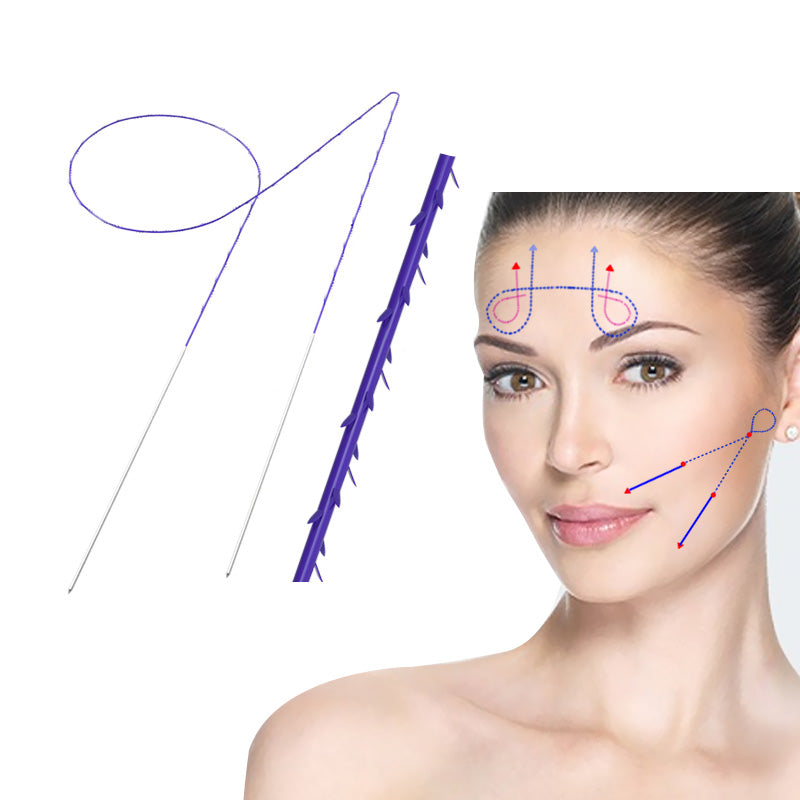 Auro Pdo Double Needle Thread For Eyebrow Jaline Lift sharp Blunt 5PCS