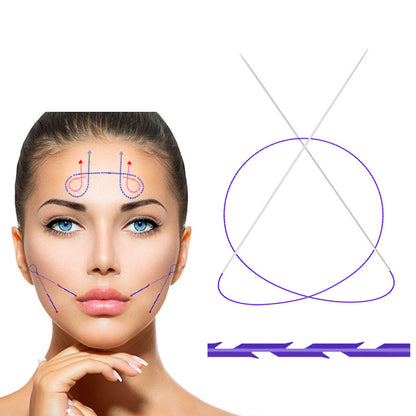 Auro Pdo Double Needle Thread For Eyebrow Jaline  Lift sharp Blunt 5PCS