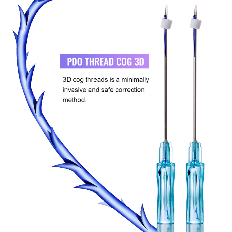 Auro Pdo Cog 3D Thread For Face Lift sharp  blunt needle Barbed thread lifting effect