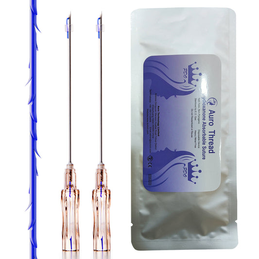 Auro Pdo Cog 3D Thread For Face Lift sharp  blunt needle Barbed thread lifting effect