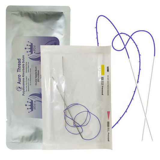 Auro PDO Double Needle Thread For Eyebrow Jaline  Lift sharp Blunt