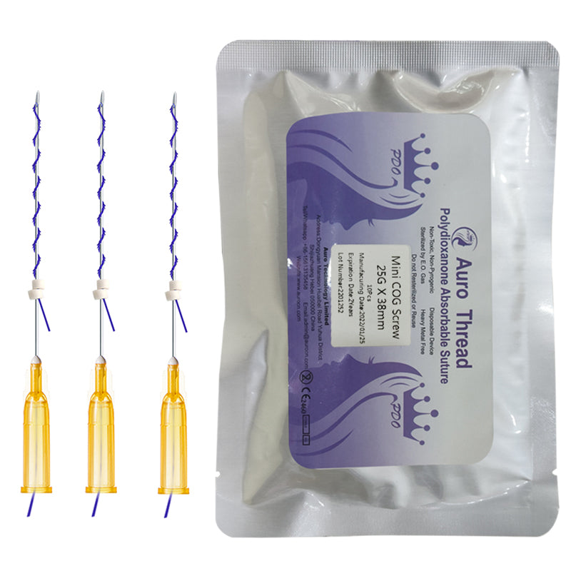Auro PDO Mini Cog Screw Threads 25G Sharp Needle Delicate Area Tightening Lift