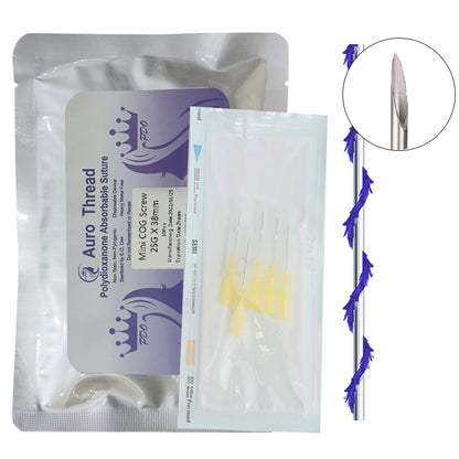 Auro PDO Mini Cog Screw Threads 25G Sharp Needle Delicate Area Tightening Lift
