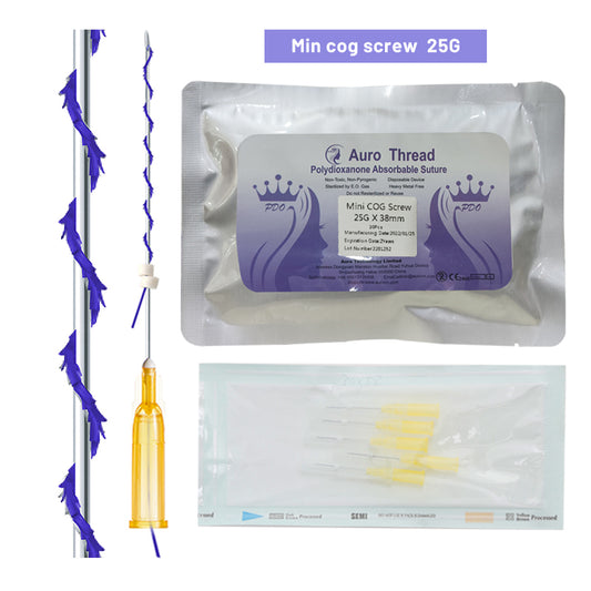 Auro PDO Mini Cog Screw Threads 25G Sharp Needle Delicate Area Tightening Lift